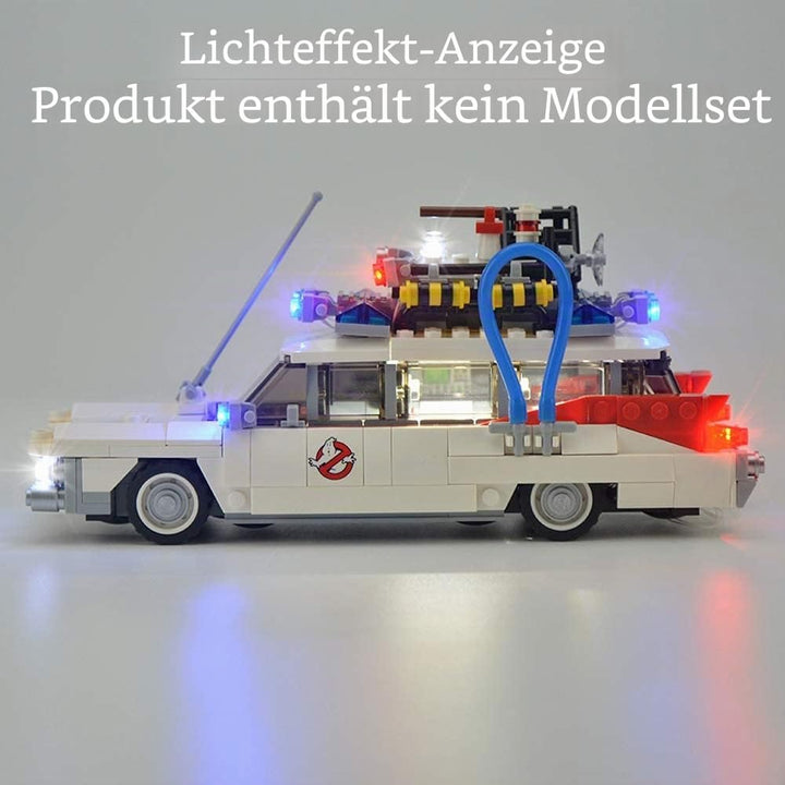 GEAMENT Blöcke Licht-Set für Ghostbusters ecto 1 - USB Beleuchtungsset Kompatibel mit Lego 21108 Aut