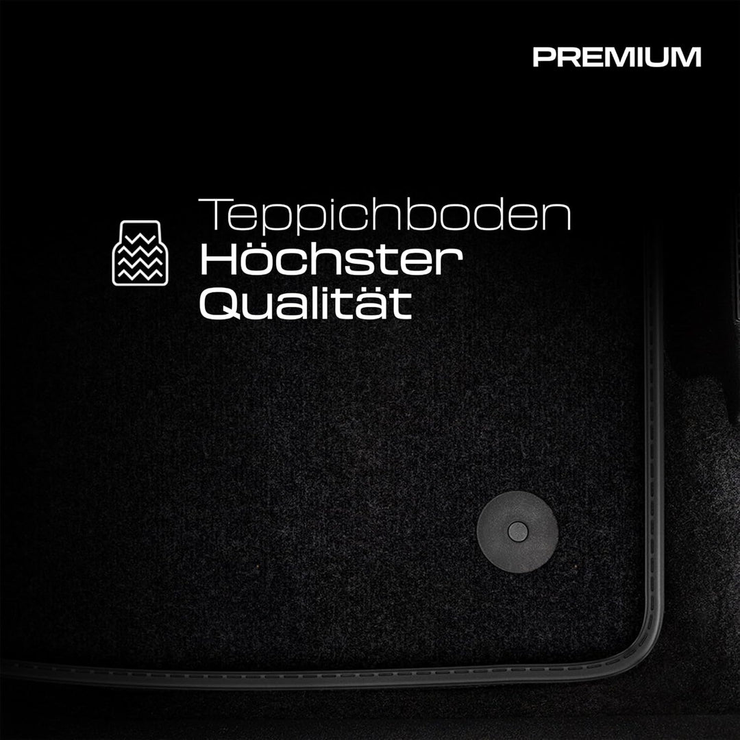 M MOTOS Velours Premium fussmatten Auto kompatibel mit Volvo XC40 ab 2017 - Premium, Leder, Schwarz
