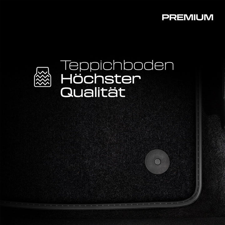M MOTOS Velours Premium fussmatten Auto kompatibel mit Audi Q3 I 2011-2018 - Premium, Leder, Schwarz