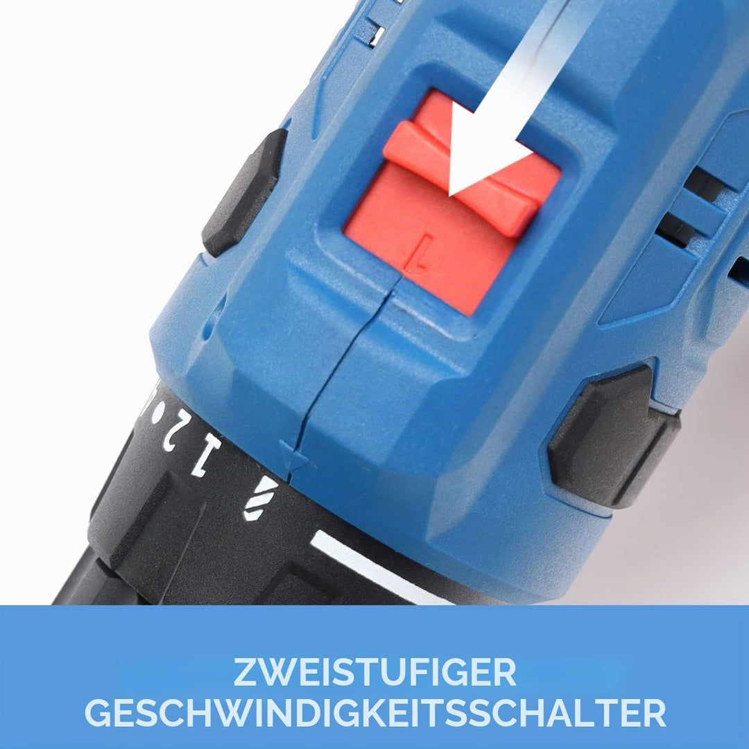HERZO Elektro Bohrschrauber 300W,Speed 20 + 1 Drehmomentstufen with 4M Cable, great for everyday dri
