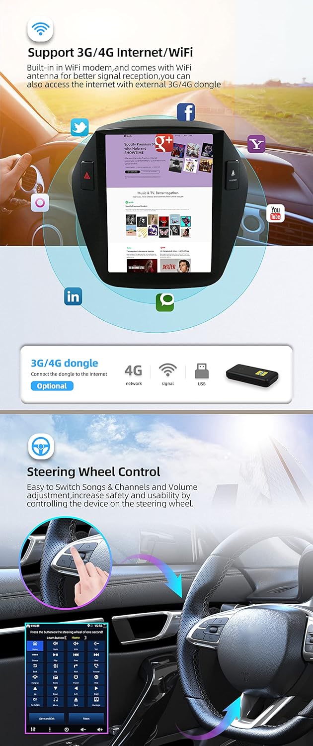 JOYX - 6G+128G - Android 15 IPS Autoradio Passt für Hyundai IX35 (2010-2017) - Kabellos CarPlay/Andr