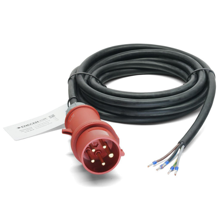ENECEN 1512402 CEE-Anschlusskabel 400V/16A IP44 Gummi H07RN-F 5x2,5 mm² mit Stecker/freies Ende 5-po
