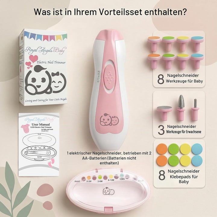 Royal Angels Baby-Nagelfeile 21 in 1, mit zusätzlichen 13 Ersatzwerkzeugen, Baby-Nagel, Baby-Nagelsc