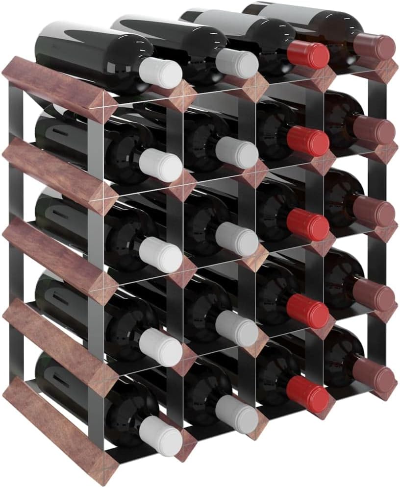 WIFESE Weinregal für 20 Flaschen Braun Weinregal Holz Weinflaschenhalter GeträNkeregal Weinregal Met