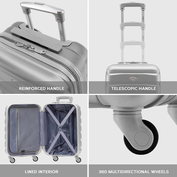 Flight Knight Leichte 4-Rad-ABS-Hartschalenkoffer Handgepack, zugelassen fur uber 100 Fluggesellscha