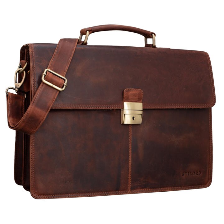 STILORD 'Edward' Herren Aktentasche Dokumententasche Laptoptasche Business Büro Tasche mit Schulterg