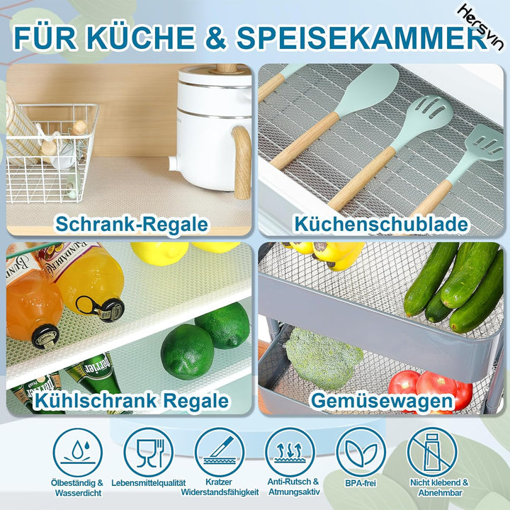 Hersvin Schubladenmatte 60cmx600cm Aufgewertetes Reines Eva Schrankpapier Schubladeneinlage Wasserfe