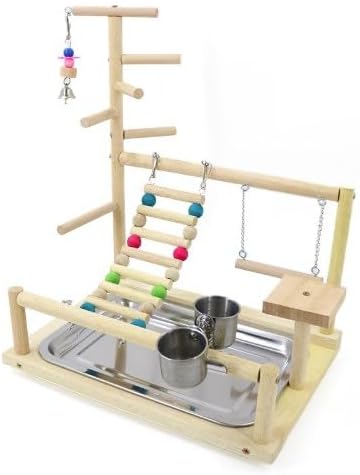 Vogelspielzeug, Papageienspielzeug, Wellensittich Spielzeug, Spielplatz Mit Feeder-Cup Spielzeug Lei