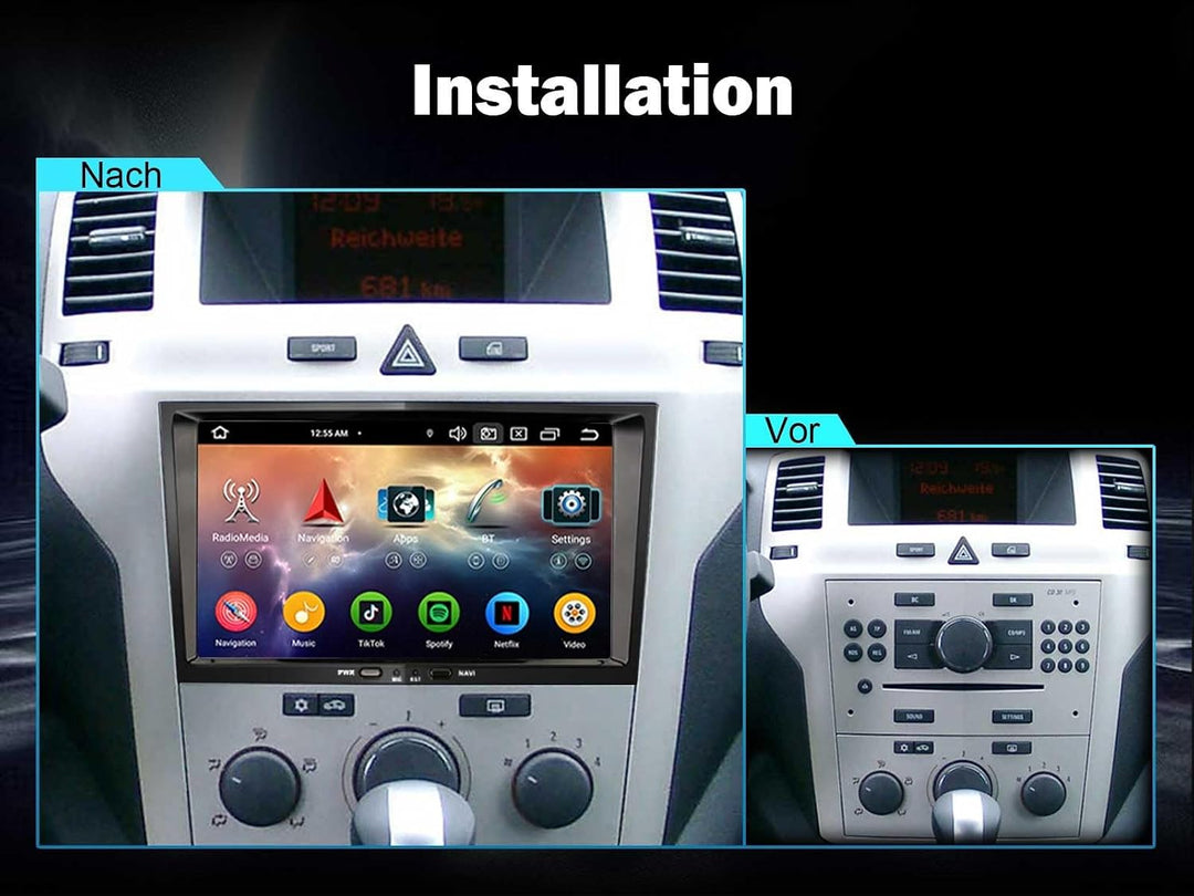 Erisin 8-Kern 4GB+64GB Android 14 GPS Autoradio Bluetooth Navigation für Opel Antara Astra H Corsa C