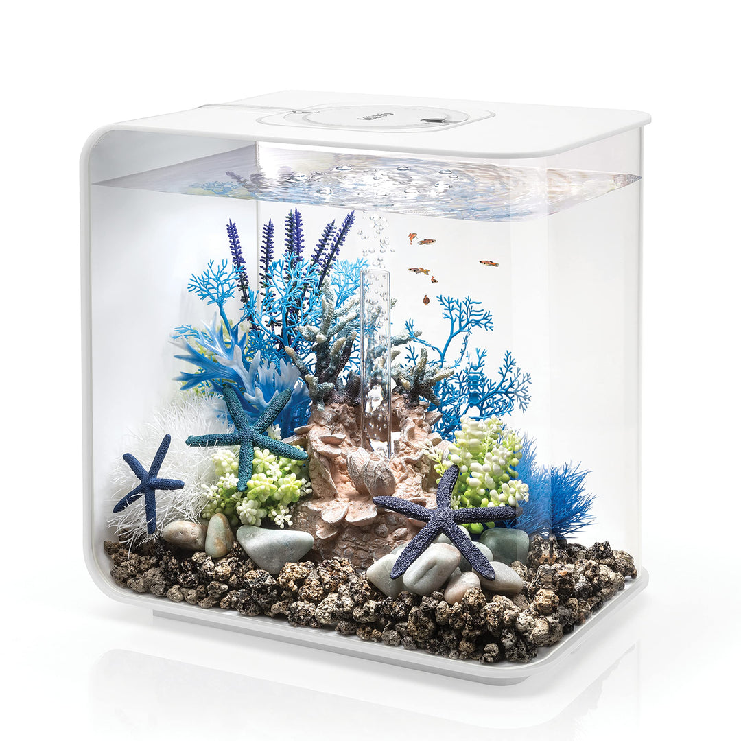 biOrb 72034 FLOW 30 LED in weiss – elegantes Design-Aquarium Komplett-Set mit Filter-System, LED-Bel
