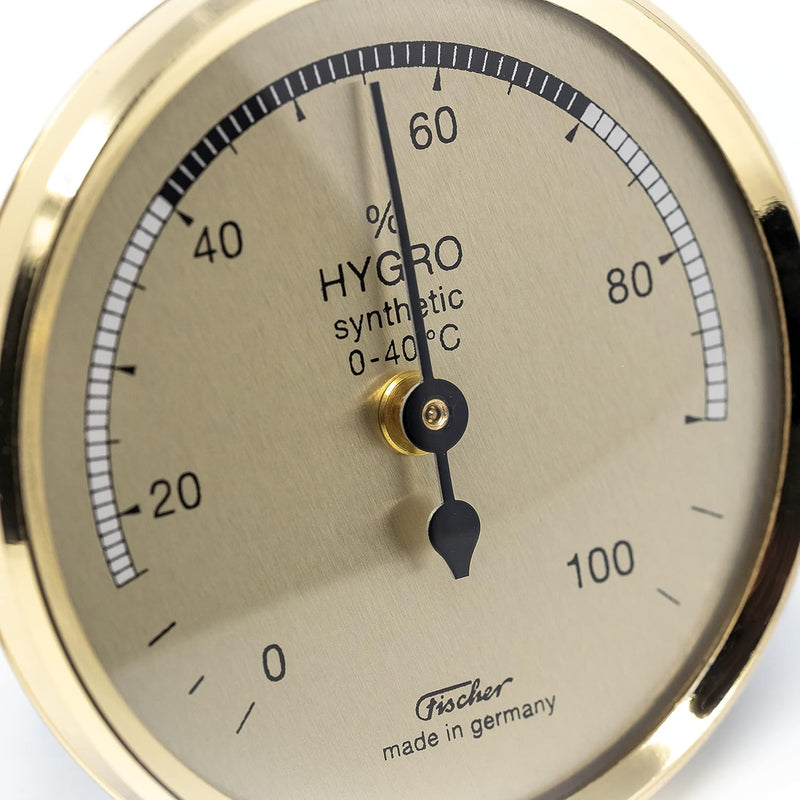 Fischer 150MS - Synthetic-Hygrometer - 68mm Luftfeuchtigkeitsmesser mit messing-farbenem Kunststoffg