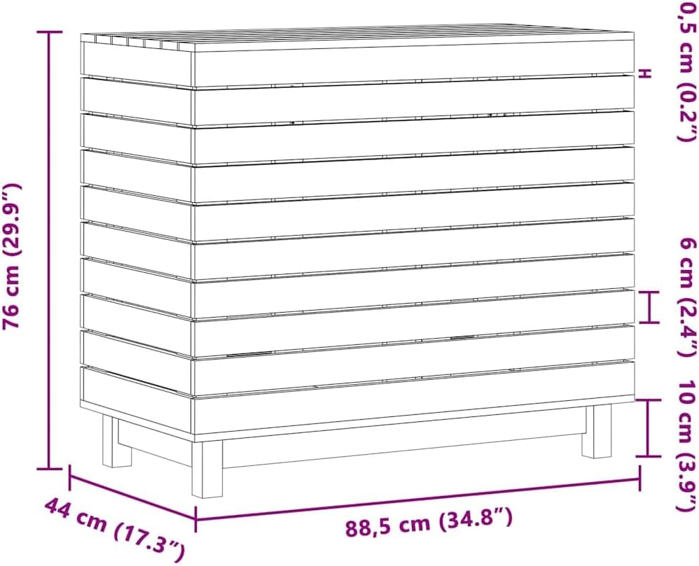 vidaXL Wäschetruhe, Wäschekorb mit viel Stauraum, Atmungsaktiv Wäschesammler mit Deckel, Wäschebox W