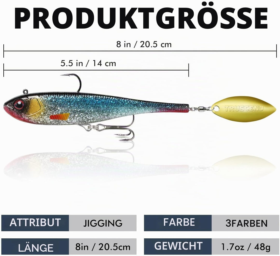 TRUSCEND Gummifische Angelköder für Forelle Zander & Barsch, Kunstköder Angelausrüstung Gummiköder A