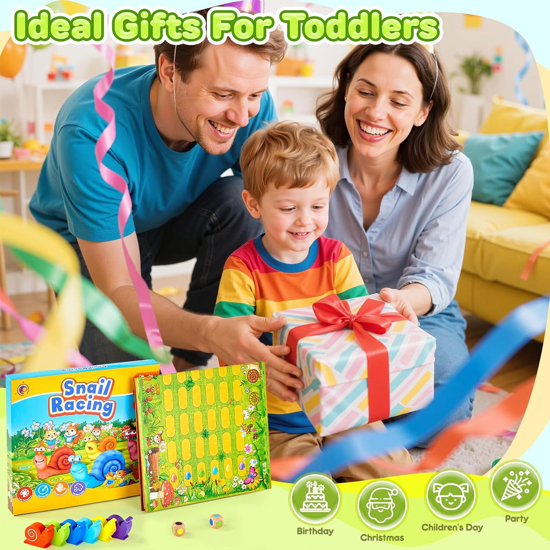 Kleine Schnecke Spiel, Klassiker Brettspiel Familienspiel für 2-6 Kinder, Montessori Gesellschaftssp