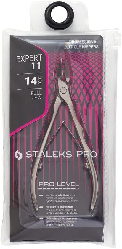 K-01 Profi Hautzange Staleks Länge 12cm Schnitt 1,4cm Lederschutzhülle
