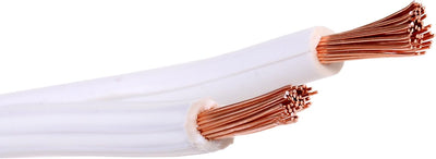 Misterhifi 20 m Lautsprecherkabel 2 x 1,5 mm², Litze: 2 x 48 x 0,2 mm, weiss isoliert, 99,99% OFC Ku