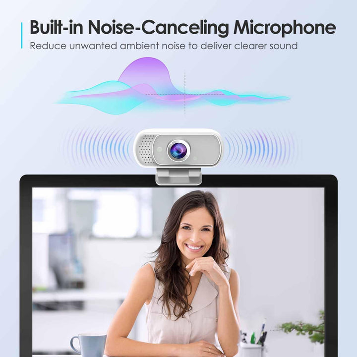 Webcam with Tripod Privacy Shutter: 1080P FHD Web Camera with Mic, Plug & Play USB A USB C Webcam wi