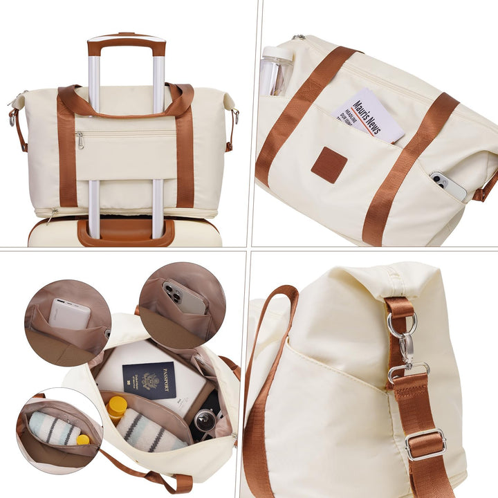 COOLIFE Koffer Set 3tlg, 24" Koffer Mittelgross mit Reisetasche&amp;Kulturbeutel | Reisekoffer Set für M