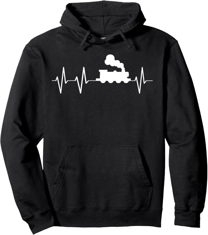 Lokomotive Shirt Herzschlag Eisenbahn Lok Geschenk Zug Pullover Hoodie