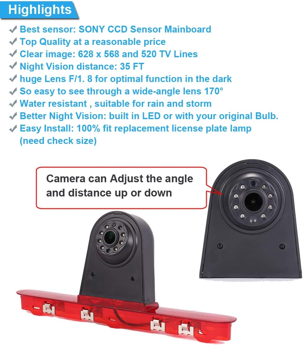 「18mm Linse Top Qualität Rückfahrkamera + 4.3 Zoll Rückspiegel 」Bremsleuchte Auto Dach Rückfahrkamer