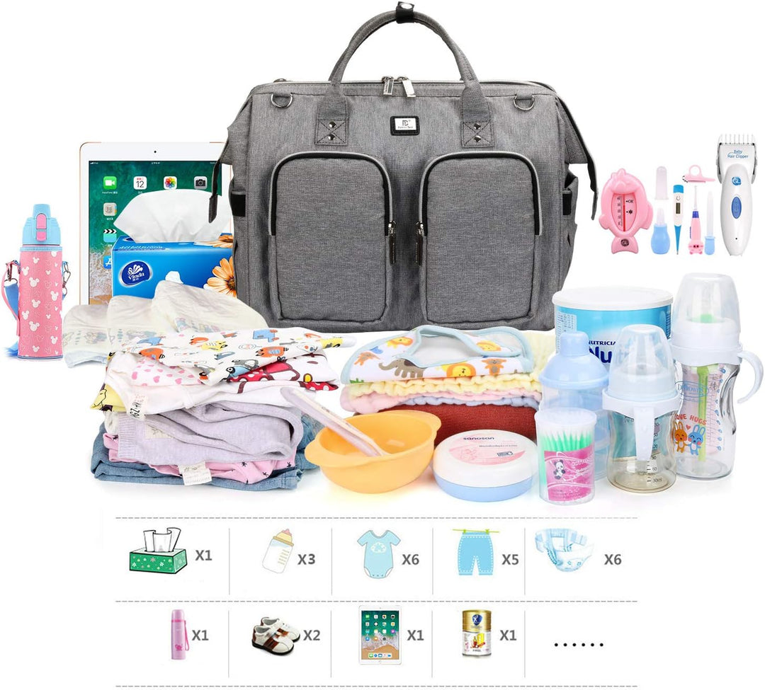 Pomelo Best Wickeltasche mit Schulterriemen – Schwangerschaftstasche, grosse Kapazität, aus wasserdi