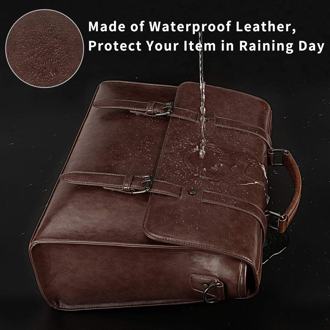 Lubardy Umhängetaschen Herren Aktentasche Laptoptasche 15.6 Zoll Wasserdichte Messenger Bag Vintage