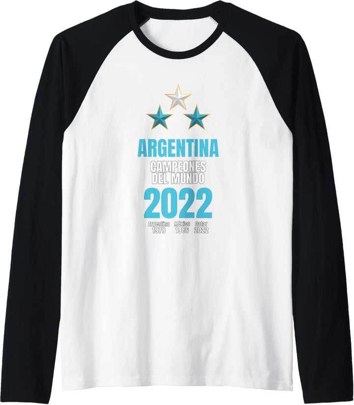Argentinien Weltmeister 2022 - Produkte im Zusammenhang mit Fussballfans Raglan