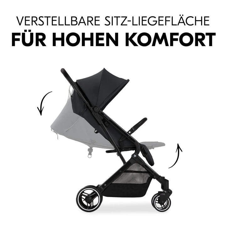 hauck Travel N Care Plus, Black - Reisebuggy für Kinder ab Geburt bis 22 kg mit Liegefunktion & Kopf