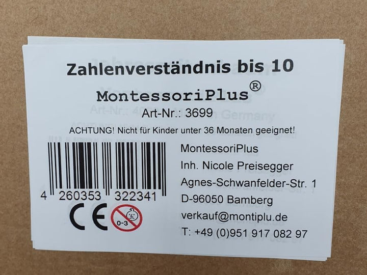 Zahlenverständnis bis 10 lernen und üben mit Montessori-Materialien, Spindelkasten, Ziffern & Chips