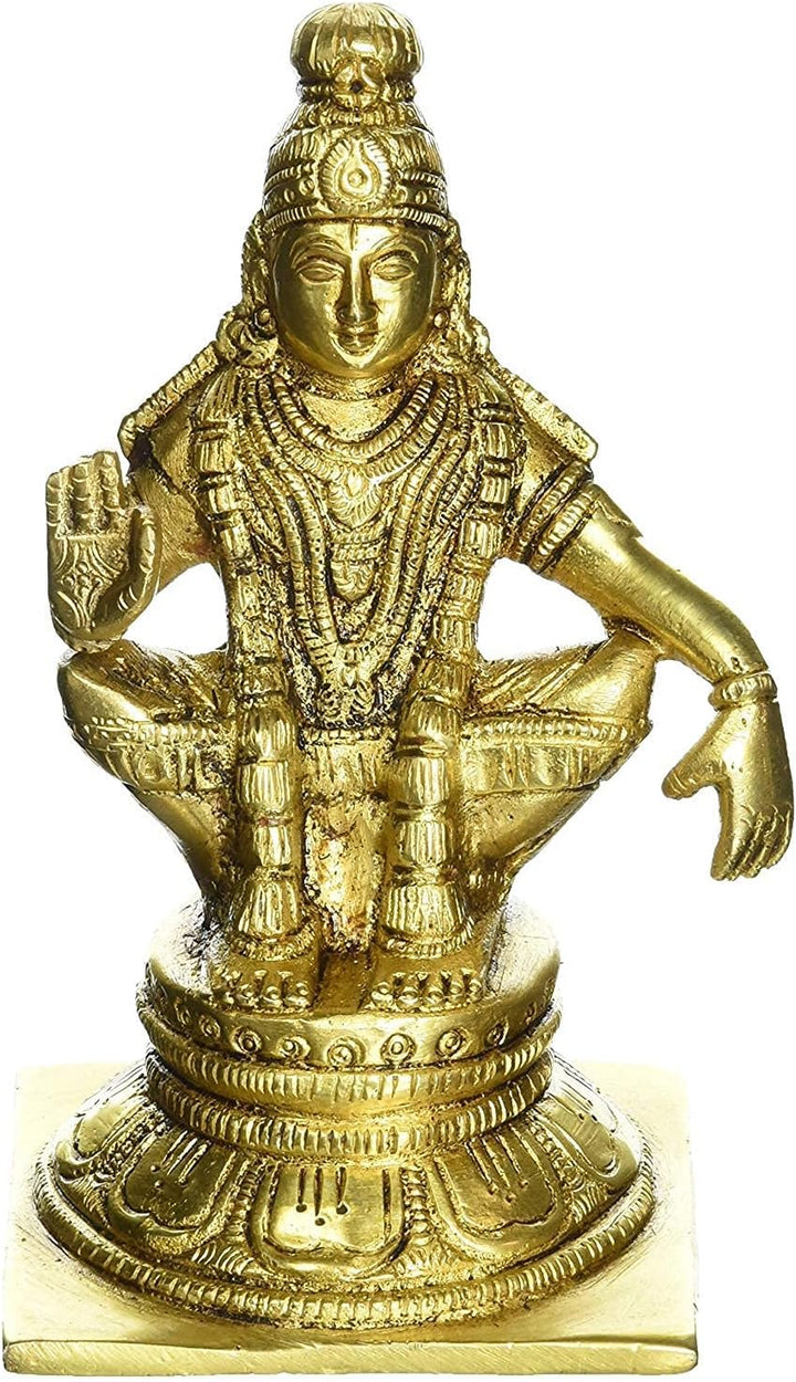 Aone Indien Statue Lord Ayappan aus feinem Messing, sitzend
