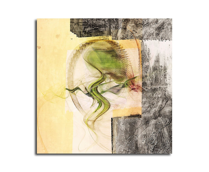 Paul Sinus Art Gedankenrausch - Abstrakt390_60x60cm Bild auf Leinwand beige grün Bordeaux Abstraktes