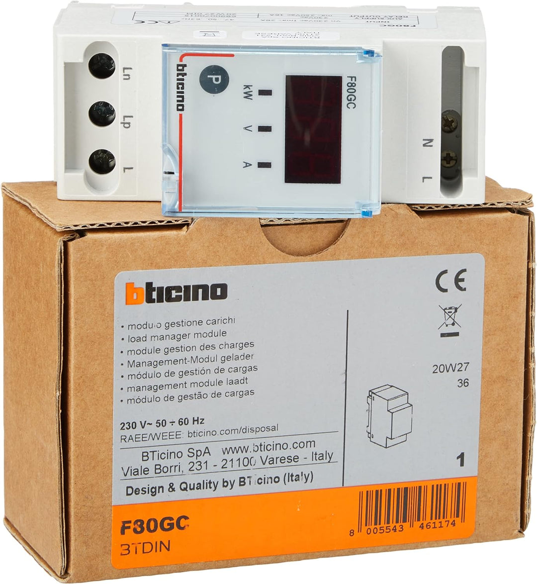 Bticino F80GC Serie BTDIN Steuerungsmodoul für vorrangige Lasten, Grau