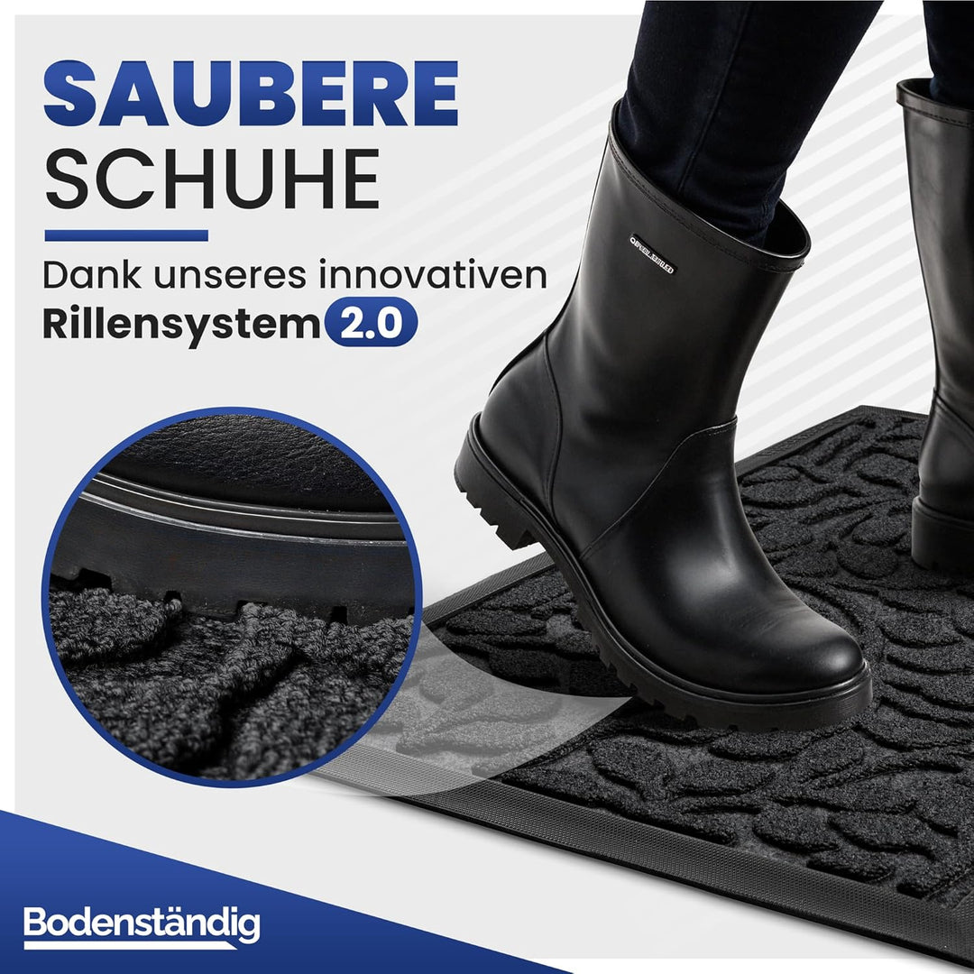 Fussmatte aussen und innen [robust] - Saubere Schuhe Dank geriffelter Oberseite - Perfekte Grösse 40