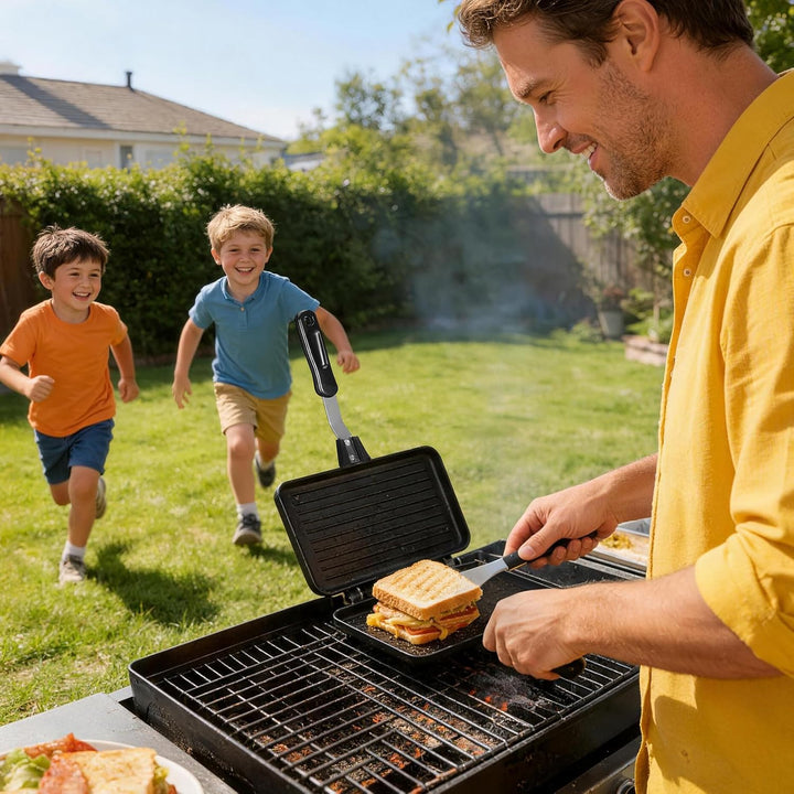 DOITOOL Ridge Monkey Toaster Xl Sandwich Maker Doppelseitig Bratpfanne Aluminium Omelette Tabletts F