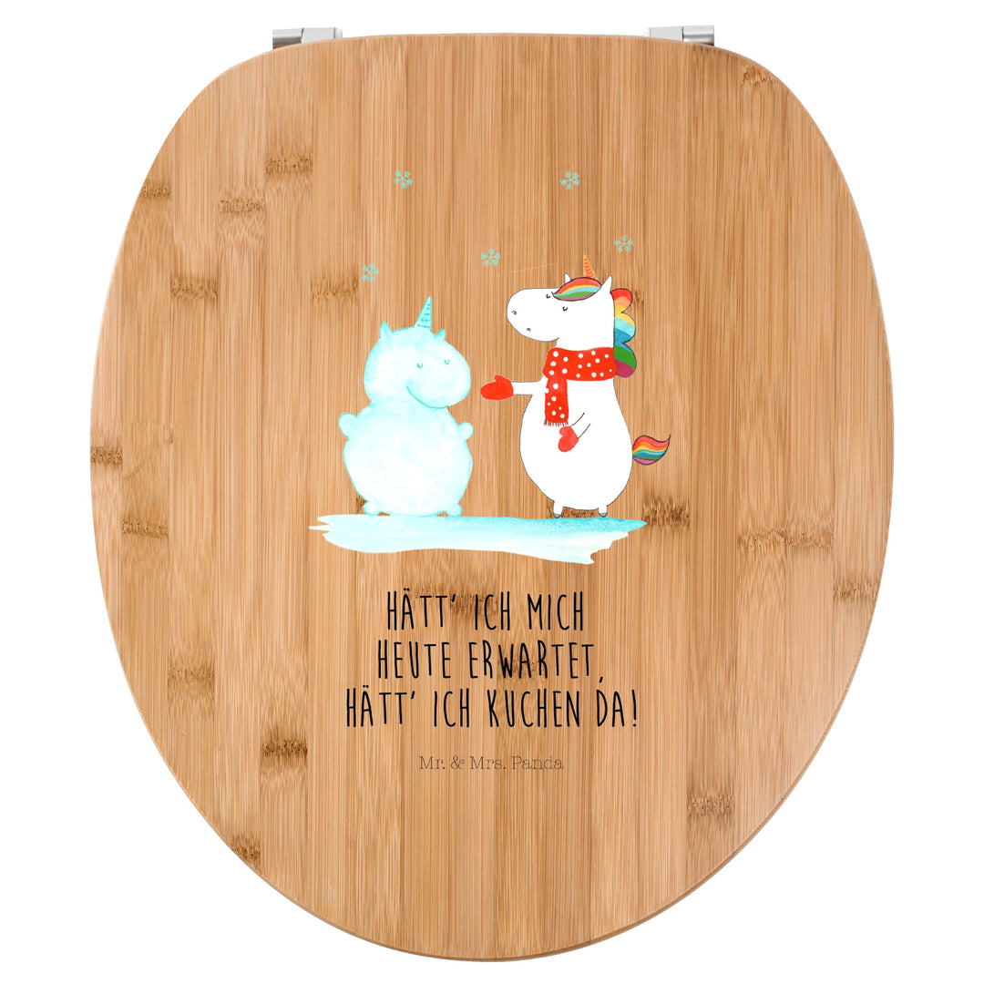 Mr. &amp; Mrs. Panda Motiv WC Sitz Einhorn Schneemann - Geschenk, Unicorn, Mütze, Klobrille, WC-Sitz, Kl
