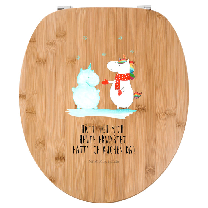 Mr. &amp; Mrs. Panda Motiv WC Sitz Einhorn Schneemann - Geschenk, Unicorn, Mütze, Klobrille, WC-Sitz, Kl