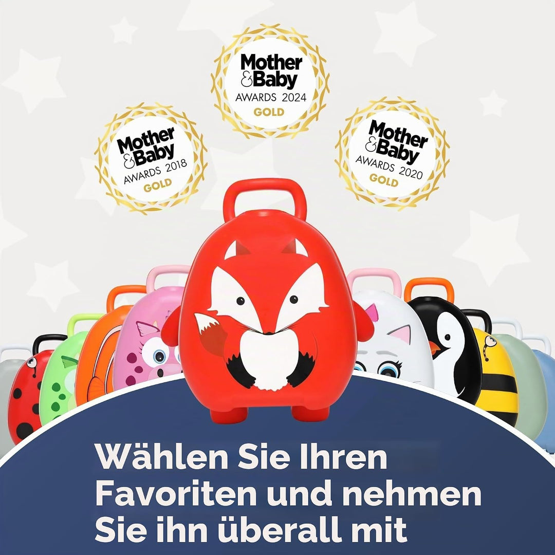 My Carry Potty - Fuchs Travel Töpfchen, preisgekrönter tragbarer Toilettensitz für Kleinkinder, den