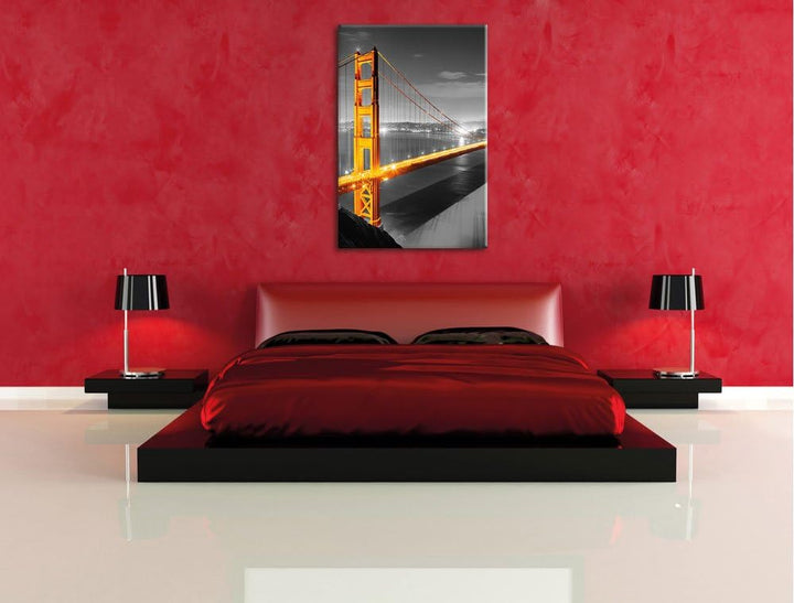 Pixxprint riesige Golden Gate Bridge als Leinwandbild/Grösse: 100x70 / Wandbild/Kunstdruck/fertig be