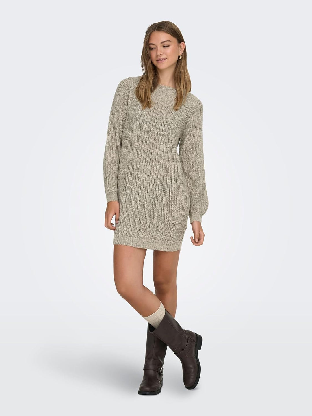 JdY Damen Jdywhitney Megan L/S Boat Dress KNT Noos Kleid M Schwarz, M Schwarz