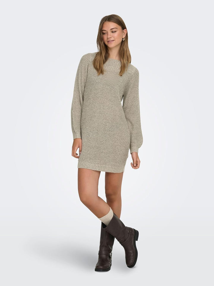 JdY Damen Jdywhitney Megan L/S Boat Dress KNT Noos Kleid M Schwarz, M Schwarz