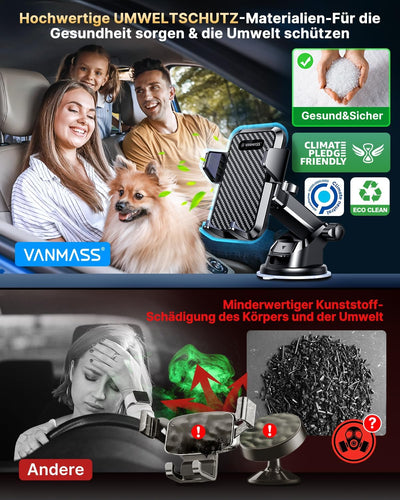 VANMASS Handyhalterung Auto 2022 Upgrade Version Handy Halterung Auto 3 in 1 Kfz Handyhalterung Lüft