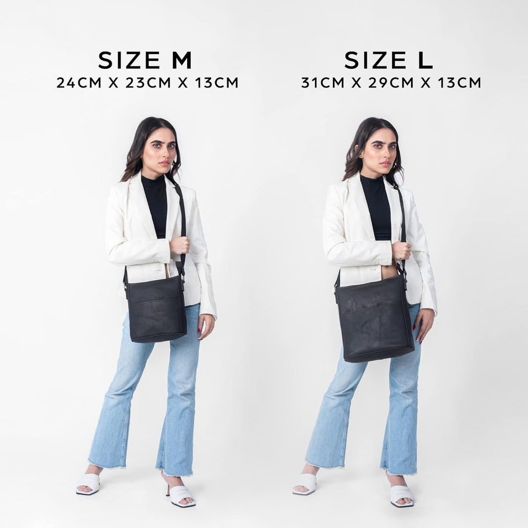 LEABAGS Leder Handtasche Damen I Premium Echtleder Umhängetasche I Schultertasche I Damentasche I Tr