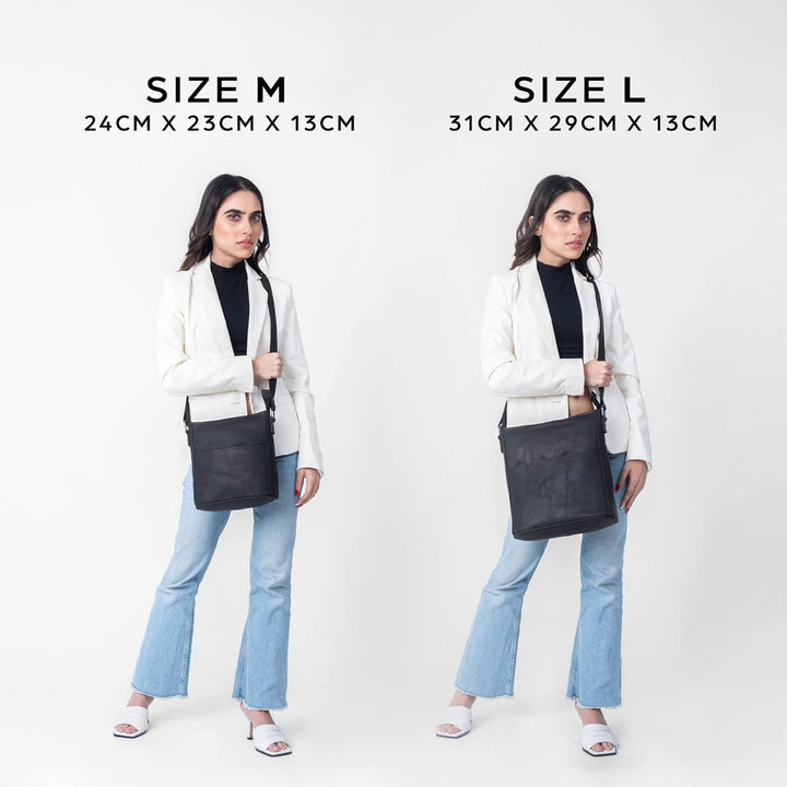LEABAGS Leder Handtasche Damen I Premium Echtleder Umhängetasche I Schultertasche I Damentasche I Tr