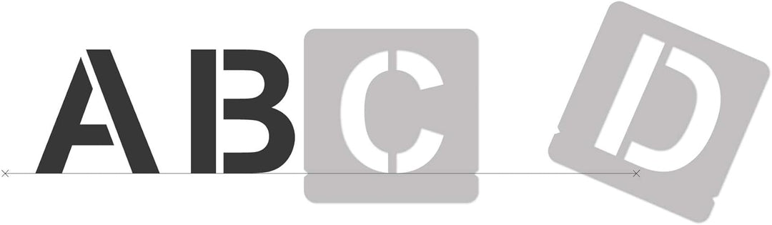Buchstaben & Zahlen Wiederverwendbare Kunststoff Schablone // 140 mm // Modern Sans Grossbuchstaben