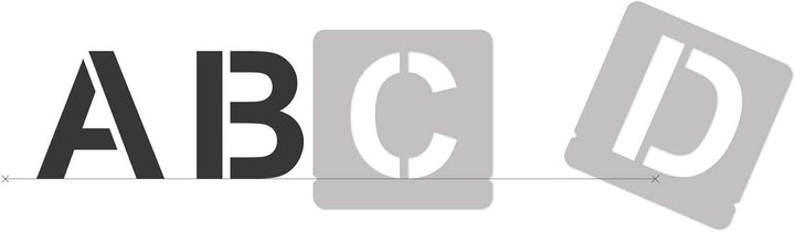 Buchstaben & Zahlen Wiederverwendbare Kunststoff Schablone // 140 mm // Modern Sans Grossbuchstaben