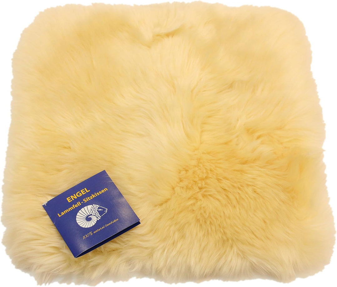 Reissner Lammfelle Sitzauflage DIANA-40-CHA aus Schaffell hochwollig quadratisch 40x40cm Champagner,