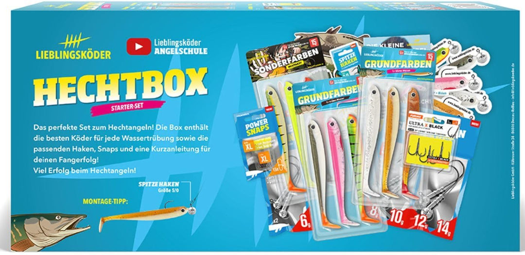 Lieblingsköder Hechtbox - Angelset zum Hechtangeln Köderset zum Angeln auf Hecht, Kunstköderset zum