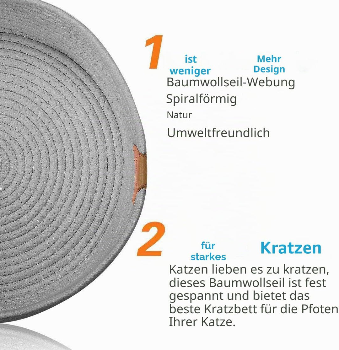 Haustier Katzenbett Haustierbett Katzenbettchen Katzenkörbchen Katzennest Katzenkorb Grau Rund 40cm