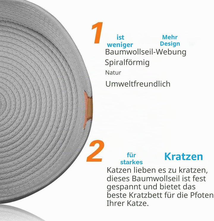 Haustier Katzenbett Haustierbett Katzenbettchen Katzenkörbchen Katzennest Katzenkorb Grau Rund 40cm