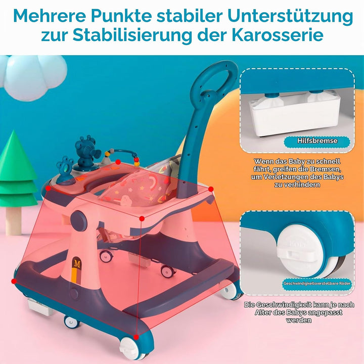 Arkyomi Baby Lauflernhilfe,3-in-1 Lauflernhilfe vom Sitzen zum Stehen, mehrfach abnehmbarer Modus, U